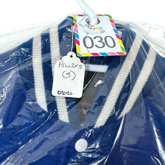 Varsity Jacket Bomber S Blue/White Melton Wool Letterman V Cheerleader Megaphone - Picture 11 of 11